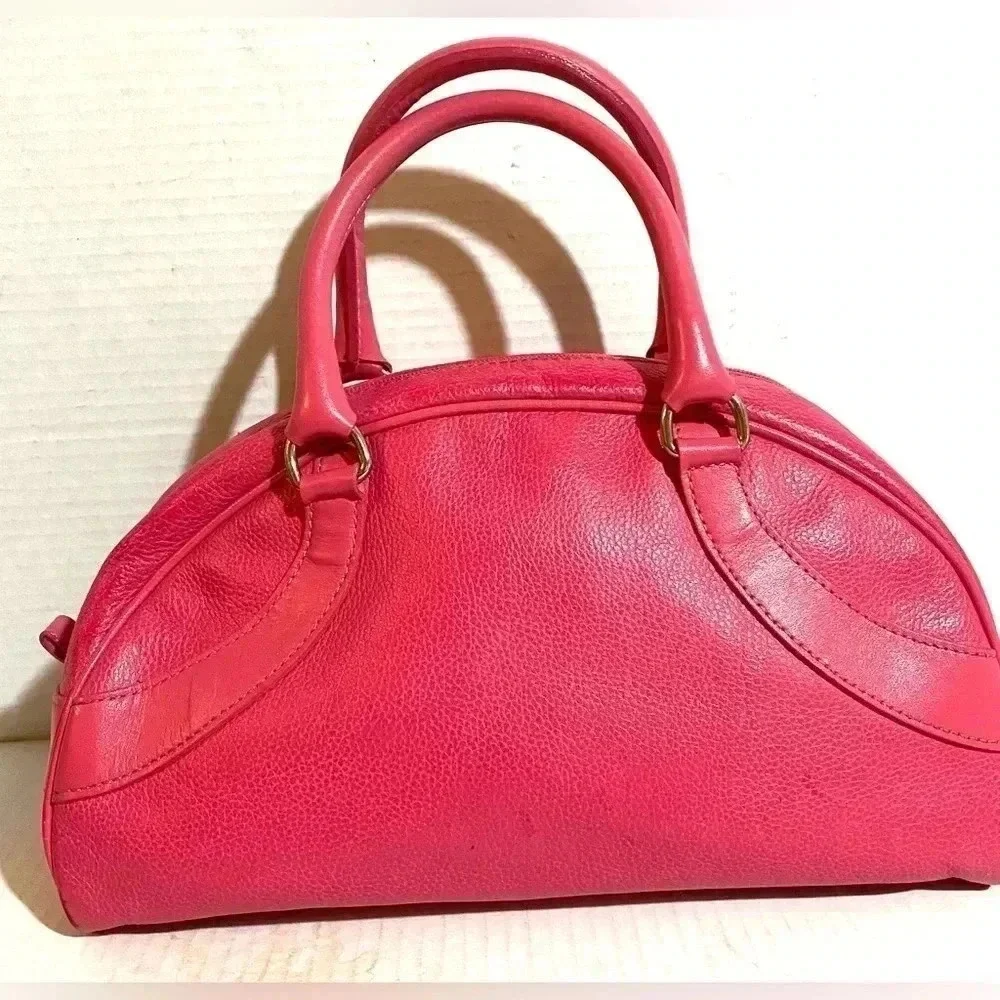 Longchamp pink leather satchel handbag